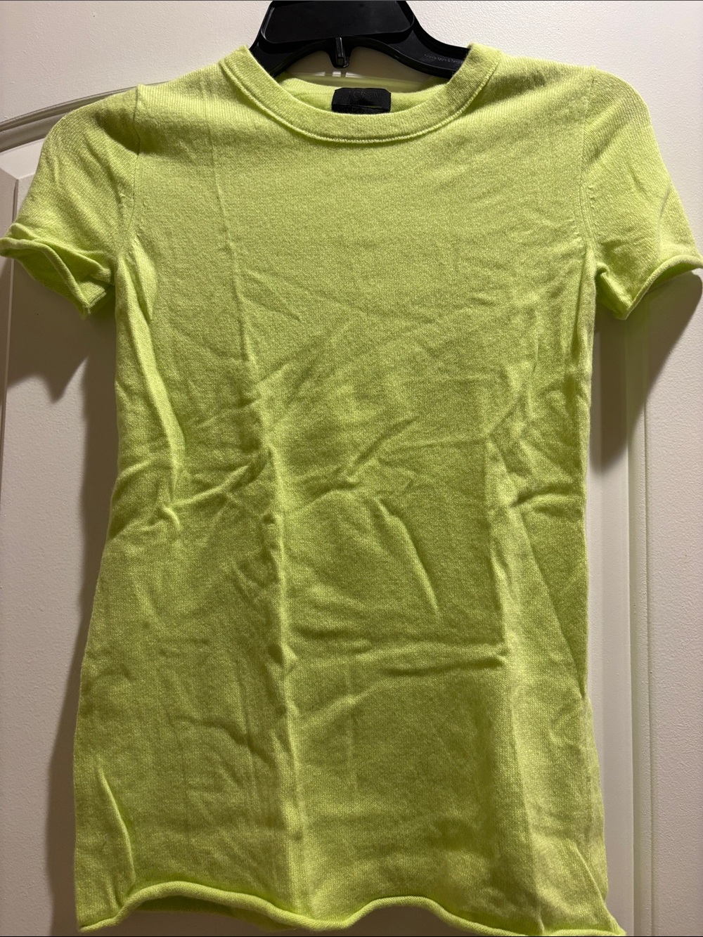 J. Crew Lime Green Short Sleeve Cashmere Knit Sweater